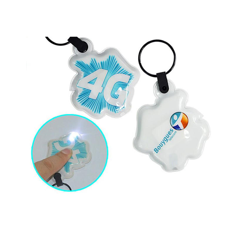 China Promotion Custom 3D Logo Plastic PVC LED Keychain