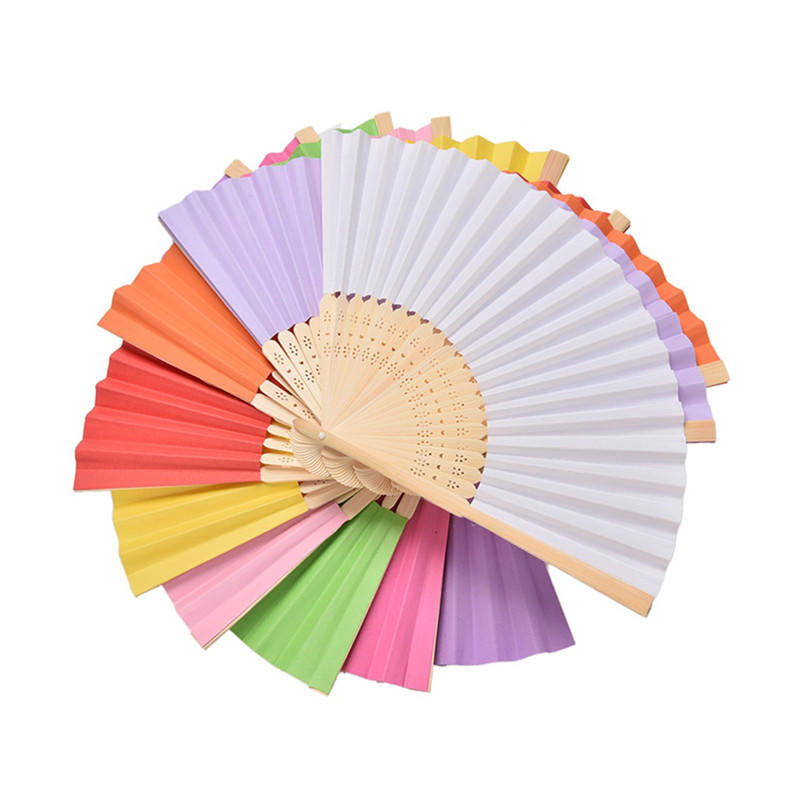 Custom Printed Paper Folding Bamboo Hand Fan