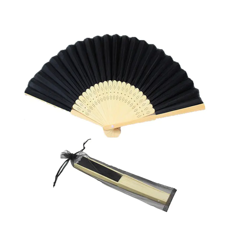 Bamboo Craft Paper Hand Fan with Custom Design Printed