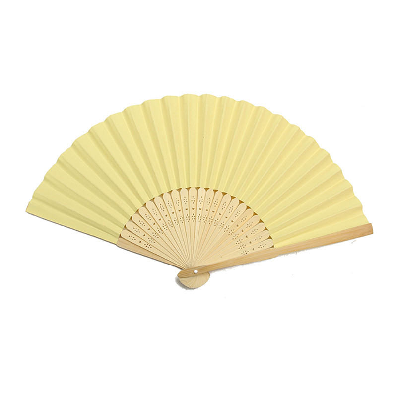 Bamboo Craft Paper Hand Fan with Custom Design Printed