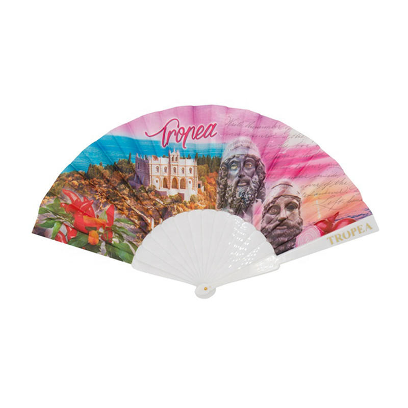 Promotional Plastic Hand Fan With Polyester Fabric