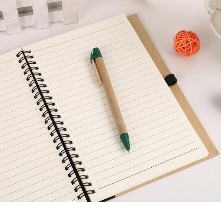 Eco-friendly Promotion Spiral Notebook with Ball pen for School
