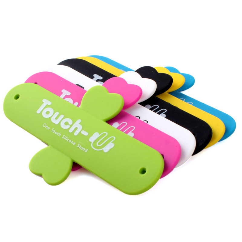 Custom Logo One Touch Mobile Silicone Snap Stand