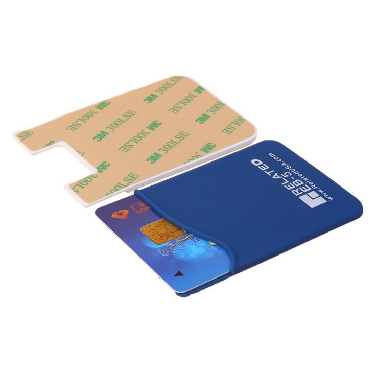 Wholesale Customized Logo 3m Adhesive Sticker Silicone Credit Card Holder