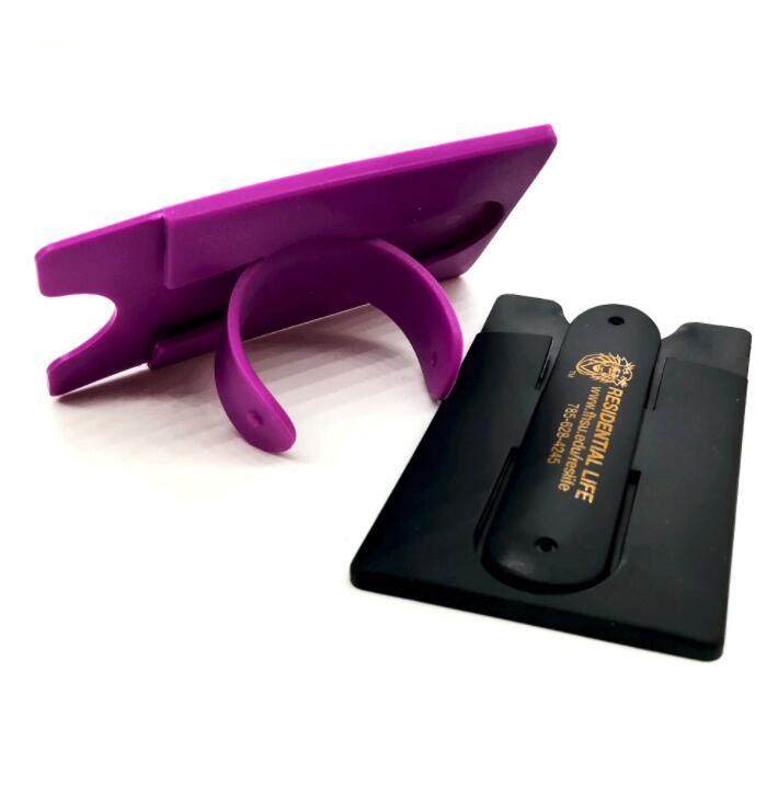 Custom Silicone Mobile Phone Card Holder with Phone Stand Touch C