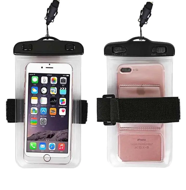Wholesale Waterproof PVC Phone Pouch Transparent Dry Bag with Armband