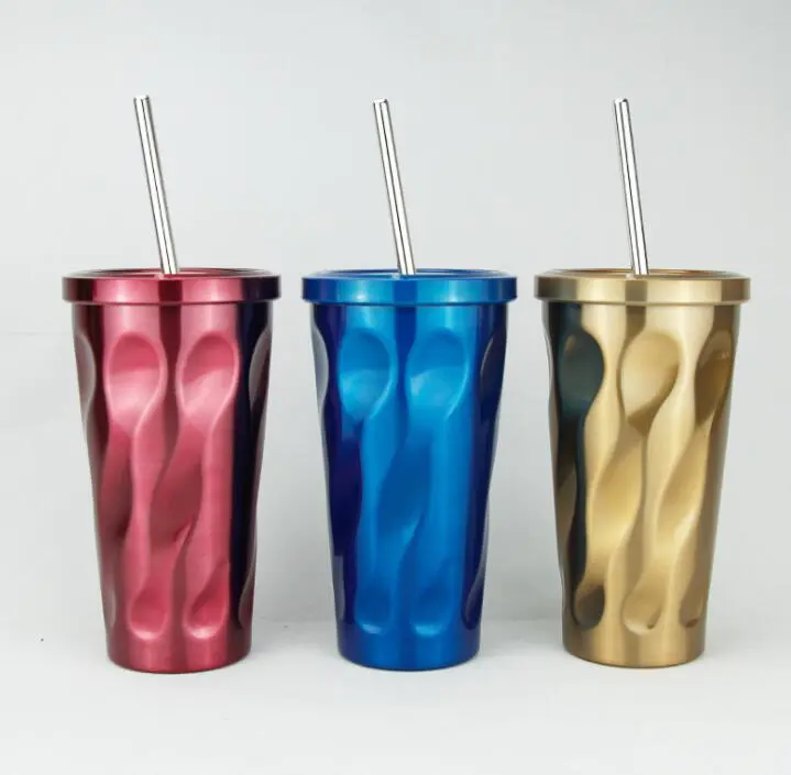 Stainless Steel Tumbler and Straw insulated cup with straw coffee travel mug
