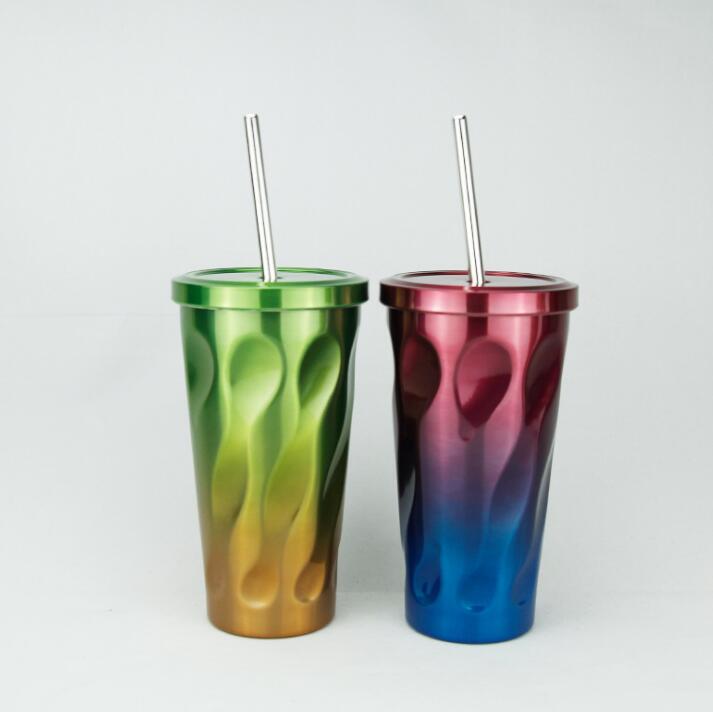 Stainless Steel Tumbler and Straw insulated cup with straw coffee travel mug