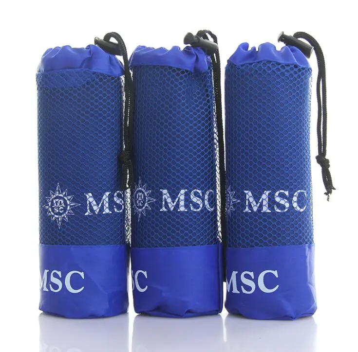 travel towel & water bottle with logo