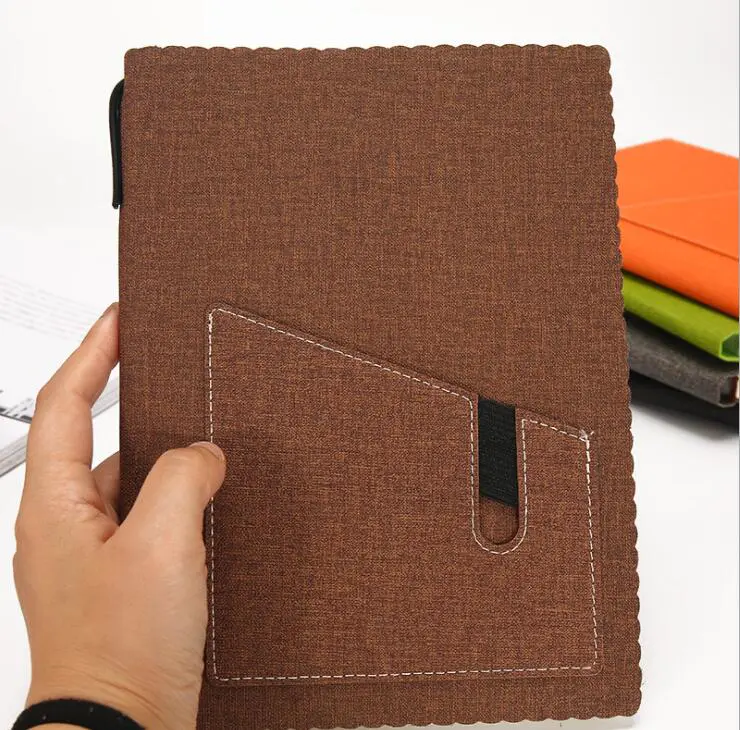 Contrast Leather Bound Diary with Phone Pocket
