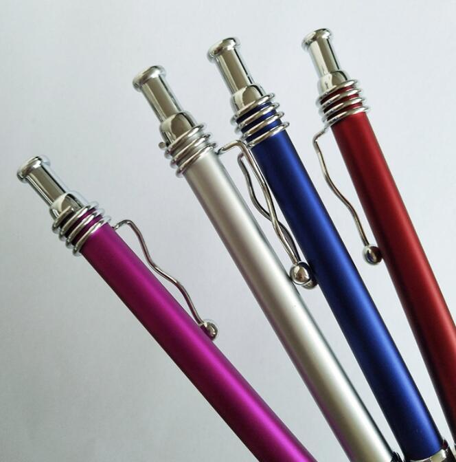 Custom Promotional Click Ball Point Pen with Metal Clip for Stationery