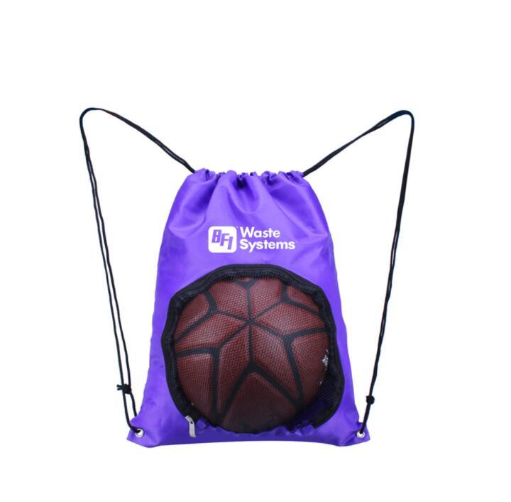Custom Basketball Drawstring Bag Sport Ball Backpack with Mesh for Gym