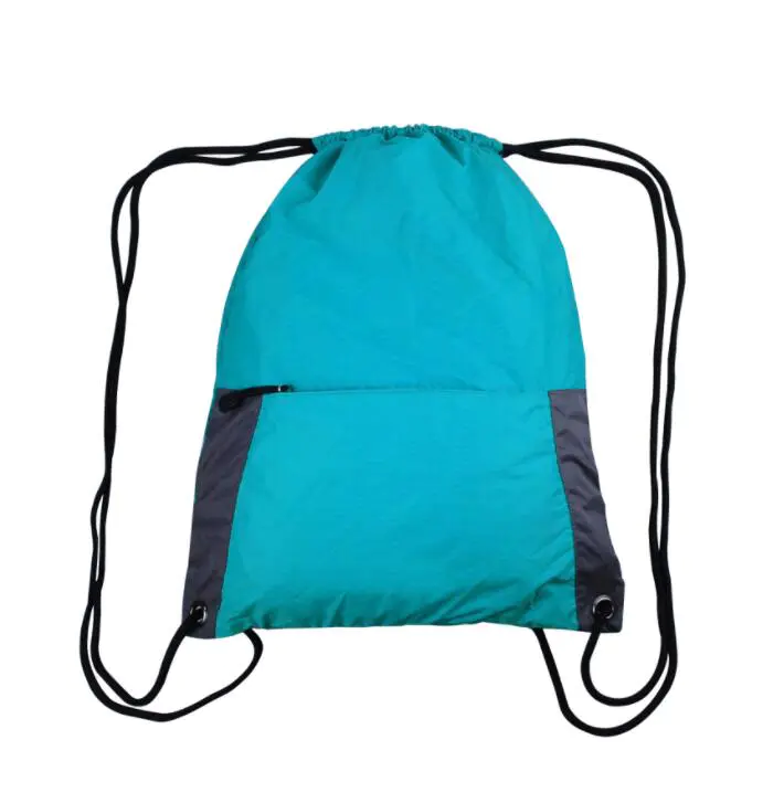 210D Nylon foldable drawstring bag with Pouch