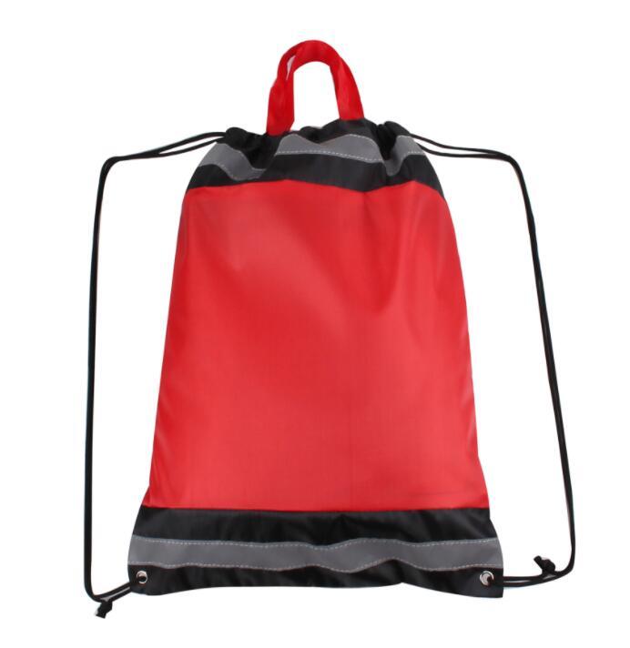Reflective Drawstring Backpack Bag, School Bag, Reflective Safety String Bag for Promotion