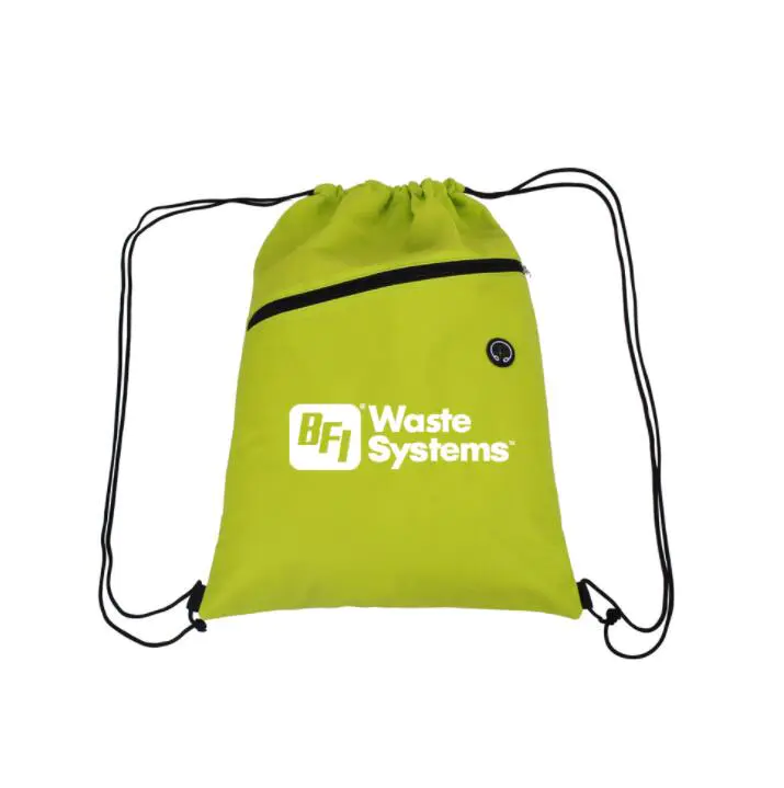 High Quality Drawstring Backpack Bag String Bags with Headphone Jack for Outdoor