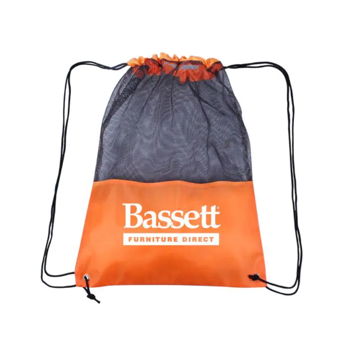 Custom Logo Drawstring Bag Stitching Mesh Bag Football Bag Sport Backpack