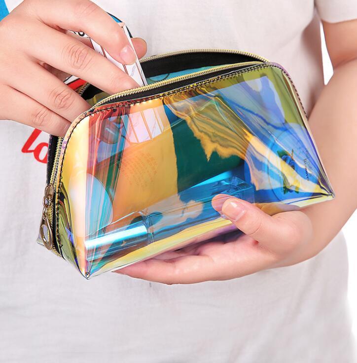 Customized Portable Transparent PVC Cosmetic Bag Toiletry Wash Bag for Travel