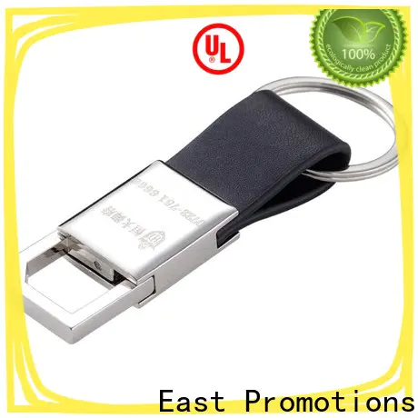 East Promotions latest leather ring keychain from China for souvenirs of school anniversary
