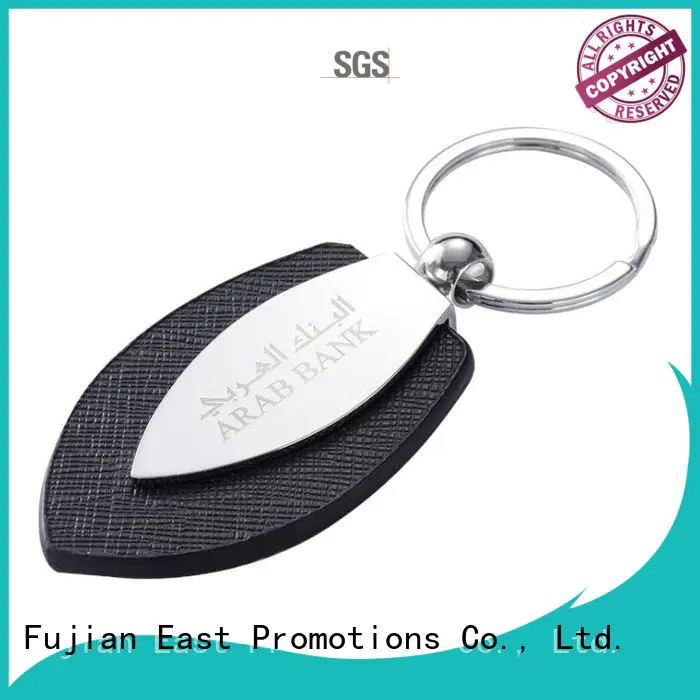 East Promotions factory price leather keychain for car supplier for souvenirs of school anniversary